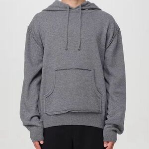 Maison Margiela wool and cashmere gray hooded sweater medium